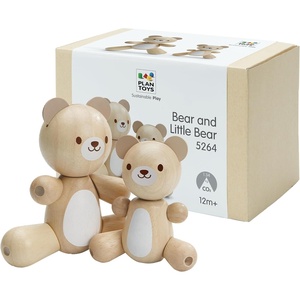 image:imagePlanToys LittleBear Wooden Baby Rattle amp Grasping Toy  Montessori Sensory Development for Coordination Focus amp Auditory Learning  EcoFriendly Infant Educational ToyLight Brown